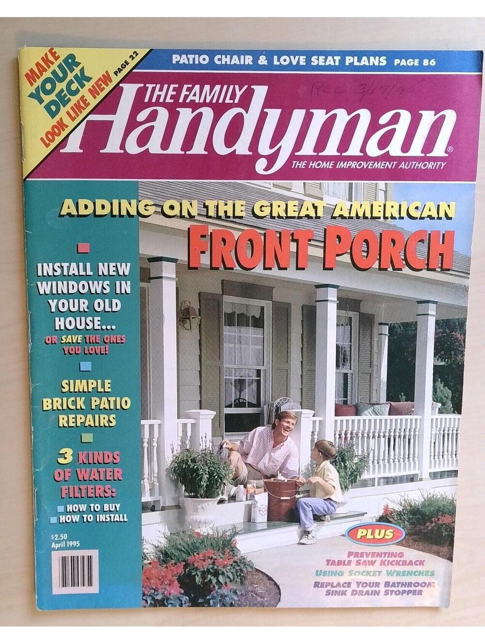The Family Handyman Magazine April 1995 Front Porch Windows Patio Repairs DIY